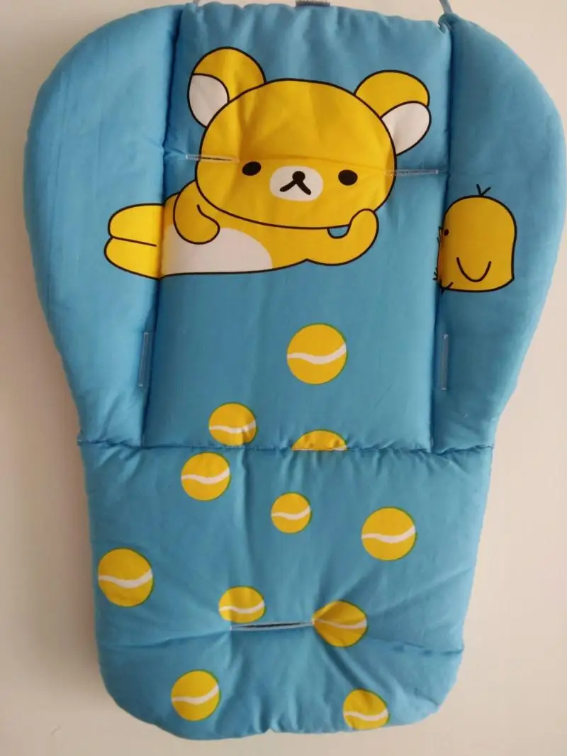 Blue Bear Милый дизайн, мультяшный коврик для детской коляски, коврик для детской коляски, дышащий, подушка для сиденья, общий хлопок, плотная коляска, матрас - Цвет: Blue Bear