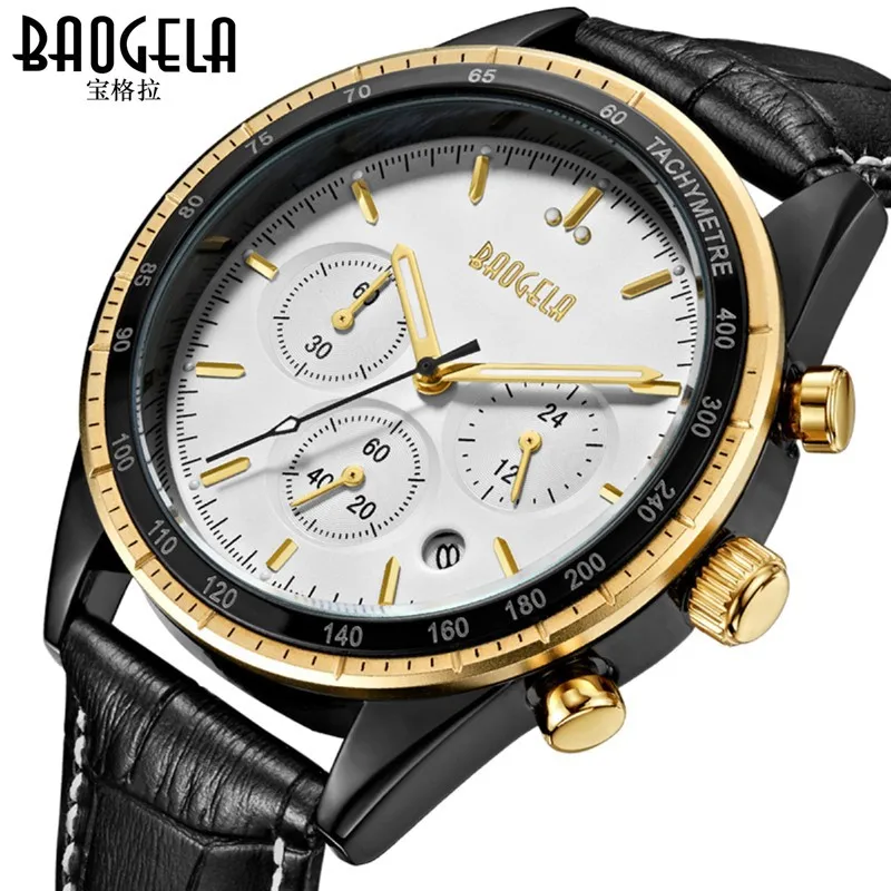 Multifunction clocks mens business wristwatches stainless steel quartz man Baogela brand watches waterproof calendar Chronograph | Наручные