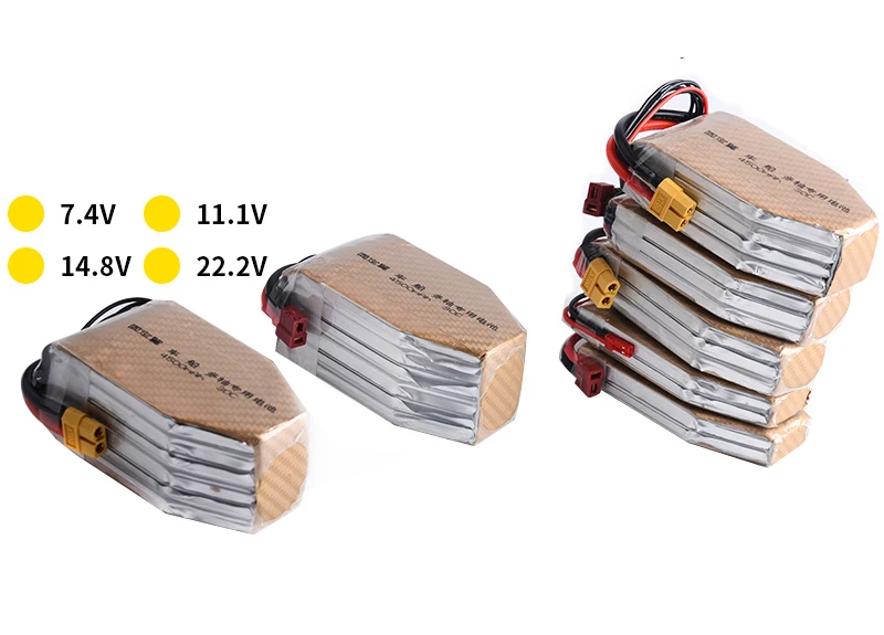 Lipo Аккумулятор 7 4 V 11 1 14 8 22 2 4500mAh 30C большой емкости t образный разъем для