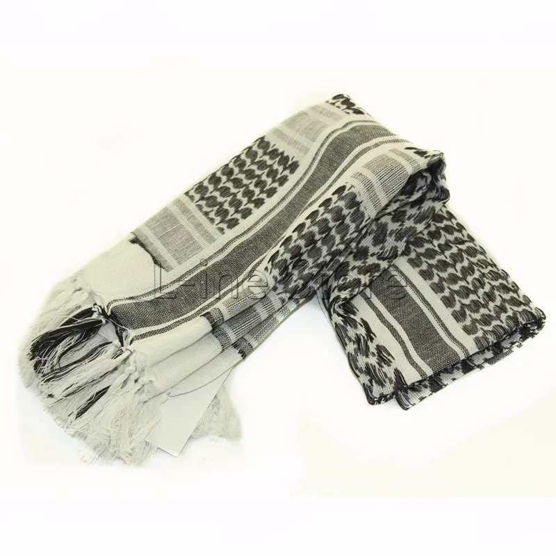 Военный Тактический Keffiyeh Shemagh шарф в арабском стиле, шаль на шею, накидка на голову, белый хлопок, зимние шарфы для прогулок