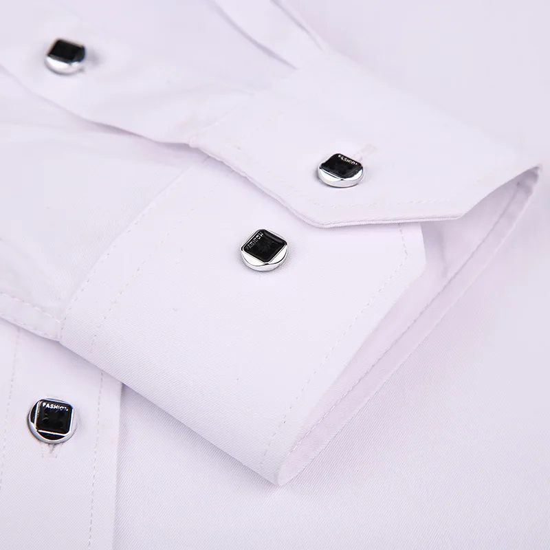 Рубашка мужская с длинными рукавами повседневная сорочка Slim Fit в деловом стиле на