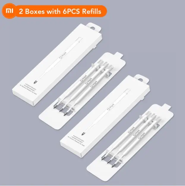 2 box ink Оригинальная металлическая ручка для подписи Xiaomi Mijia PREMEC, автоматическая ручка, плавная швейцарская заправка чернил MiKuni 0,5 мм, ультра-светильник ручки для рисования H3 - Цвет: 2 box ink