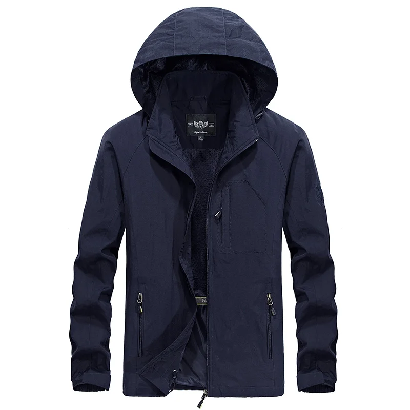 868 Blue Весенняя мужская куртка 5XL 6XL, водонепроницаемая Мужская куртка с капюшоном, тонкая повседневная спортивная куртка, мотоциклетная модная верхняя одежда, ветровка для мужчин - Цвет: 868 Blue
