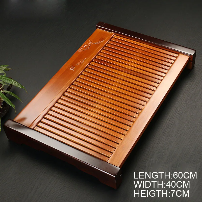 

Chinese Solid Wooden Tea Tray Teaware Kung Fu Tea Set Carving Table Drawer Type Storage Drainage Tea Board Vintage Home Decor