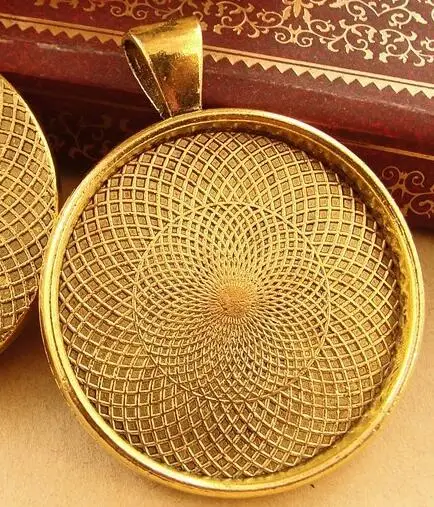 Ancient Gold 10 шт., 20 мм, 25 мм, 30 мм, кабошон, основание, подвеска, установка лотков, сделай сам, пустые ювелирные оправы, античное серебро+ розовое золото+ красная медь+ бронза - Цвет: Ancient Gold