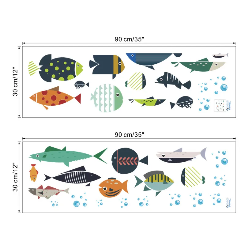 

Cartoon Fish Bubbles Wall Sticker For Kids Room Bedroom Bathroom Glass Home Decor Animal Mural Art Diy Pvc Wall Decal