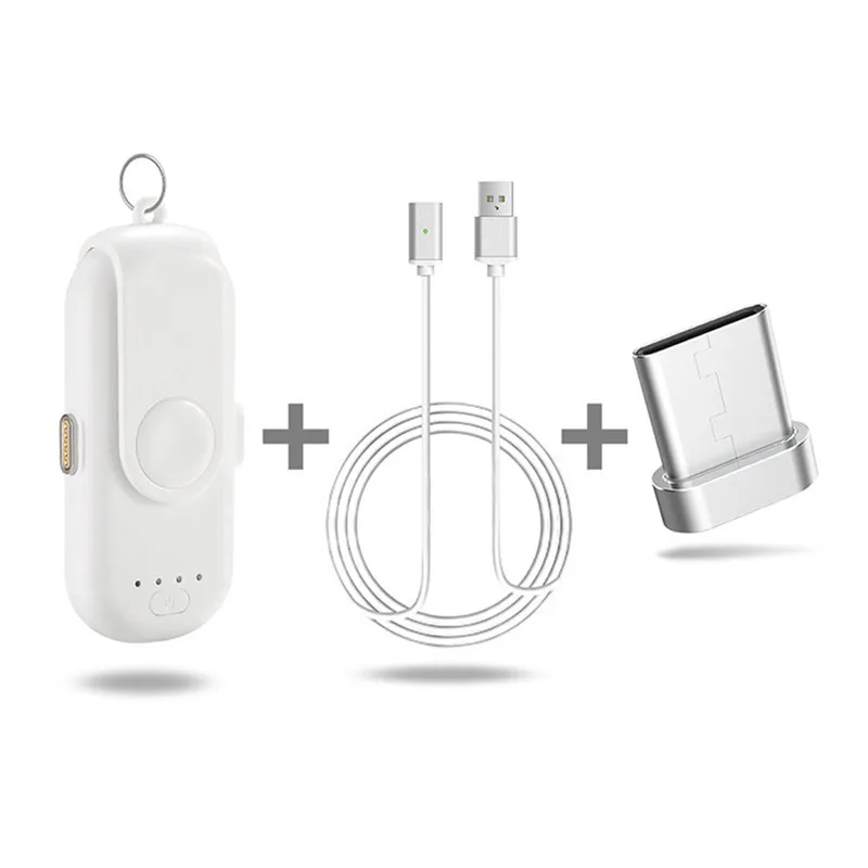 Type-C white Портативное магнитное зарядное устройство для IPhone/samsung/Xiaomi/huawei магнитное зарядное устройство кабель быстрого зарядного устройства для Lightning type-C Android - Plug Type: Type-C white