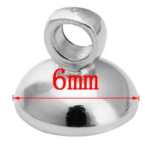 6mm silver 100 шт./лот, золото, серебро, черный цвет, медь, жемчуг, разъемы для основания кулона, крышка под ключ, подходит для 6 мм, 8 мм, бусины для женщин, сделай сам, ювелирное изделие - Цвет: 6mm silver