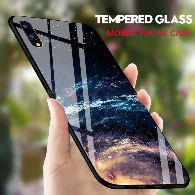 Жесткий чехол из закаленного стекла для задней панели телефона Huawei P20 Pro Lite полный