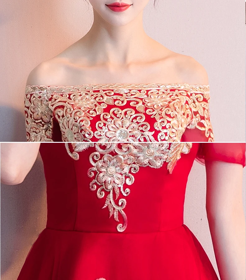 

Red Lady Party Dress Women's Slash Neck Mini Cheongsam Elegant Short Sleeve Qipao Sexy Slim Wedding Gowns Vestidos XS-XXXL