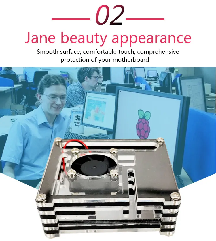 Raspberry Pi 3 Модель A+ акриловый чехол с вентилятором Pi 3A+ оболочка