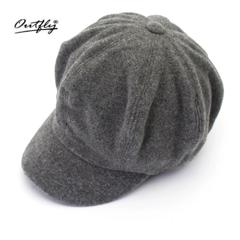 

Outfly Wool parent-child octagonal cap spring and autumn Pumpkin hat men and women couples flat cap on sale