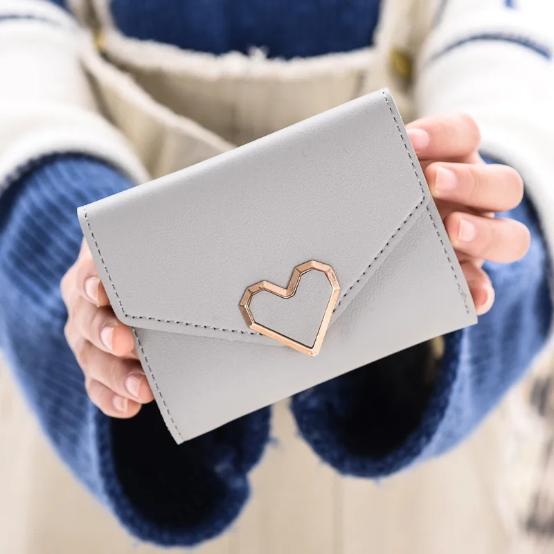 Женский короткий кошелек женский маленький дизайнерский мини кожаный