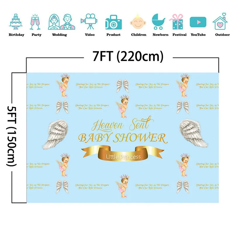 Фотофон NeoBack Baby Shower с изображением первого дня рождения небеса для новорожденных