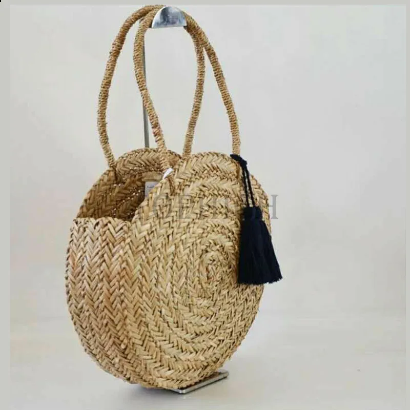 TOPHIGH женские сумки из натуральной кожи Летняя Пляжная Сумка тоут сумка ручной работы ротанга тканые в