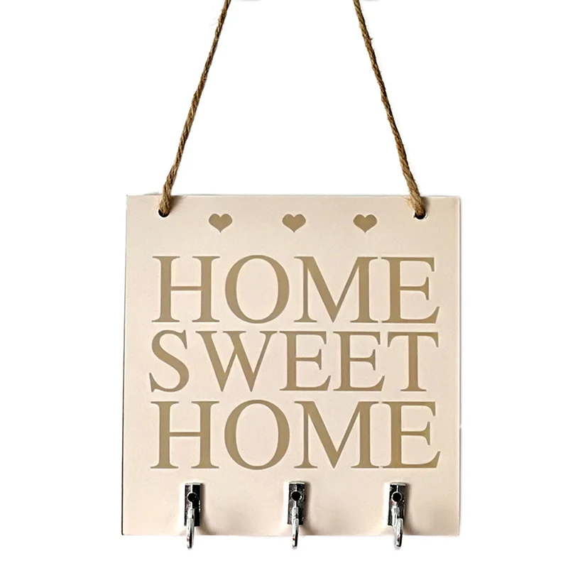 3 крючка "Home Sweet Home", полки, держатели для ключей, полка для хранения, подвесные крючки, настенная стойка, держатель для дома, вешалка для хранения - Цвет: as picture