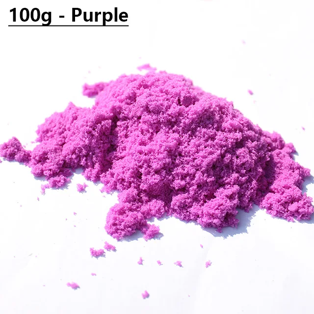 100g-Purple Sand 100 г/пакет, мягкий волшебный песок, сделай сам, динамический песок, домашние игровые игрушки для детей, лепка из глины, слизи, играть в обучение, Обучающие - Цвет: 100g-Purple Sand