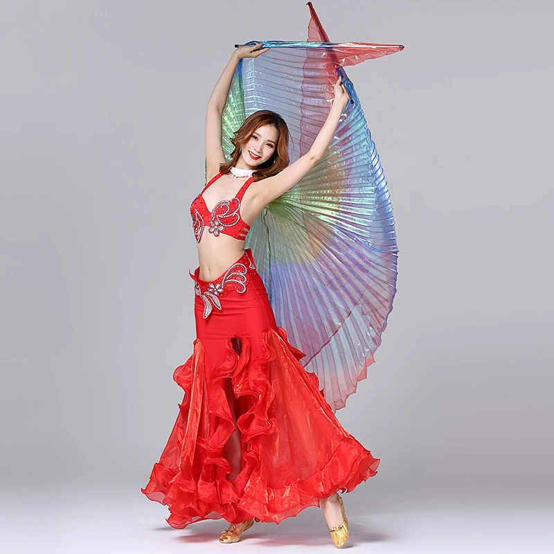 Belly Dance Costume 360 Isis Wings Gradient Colors & Colourful Performance Props Accessories Egyptian with Sticks | Тематическая