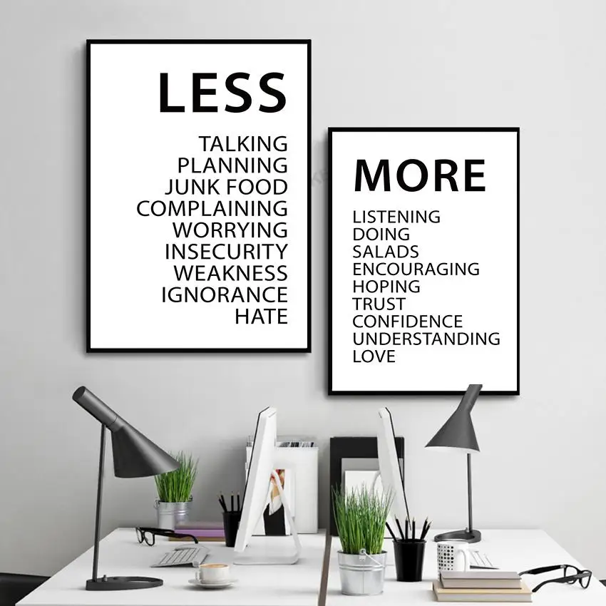 ASAPFOR скандинавский минимализм Холст Картина Lette меньше говорить и больше делать