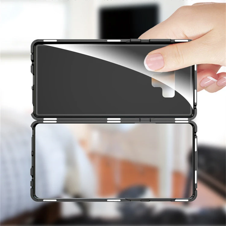 Магнитный Адсорбция дело для samsung Galaxy Note 9 S9 прозрачно закаленное Стекло чехол S8