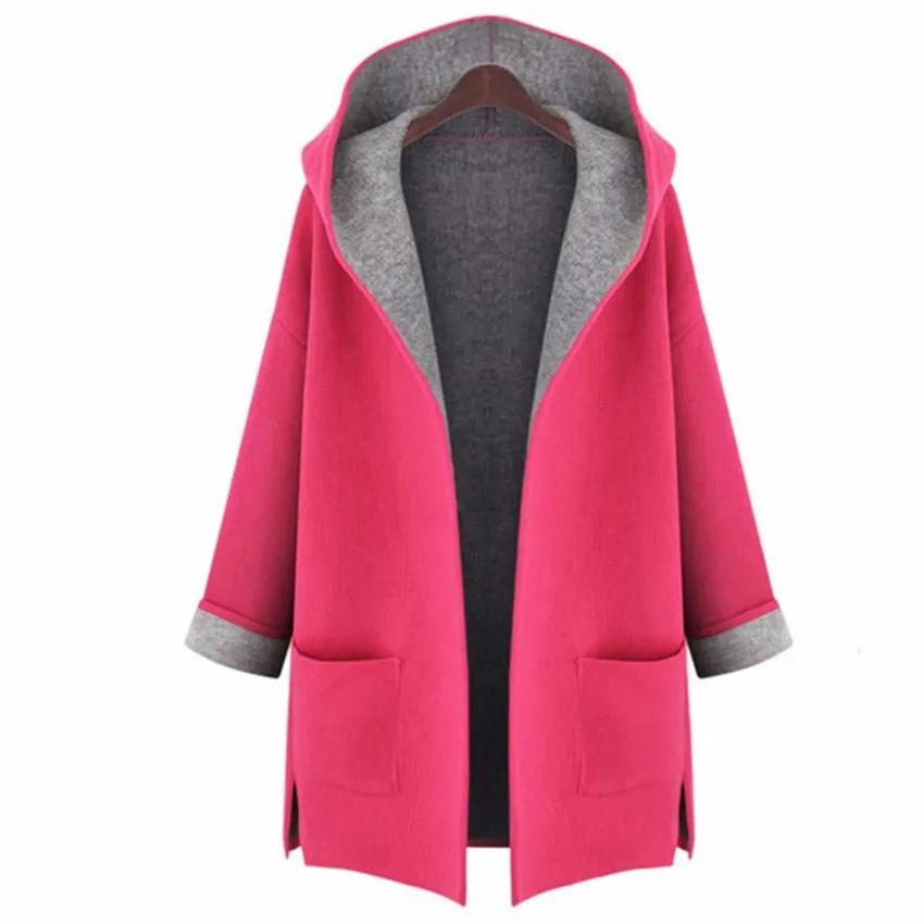 2018 свободное однотонное пальто с длинными рукавами для похудения повседневное