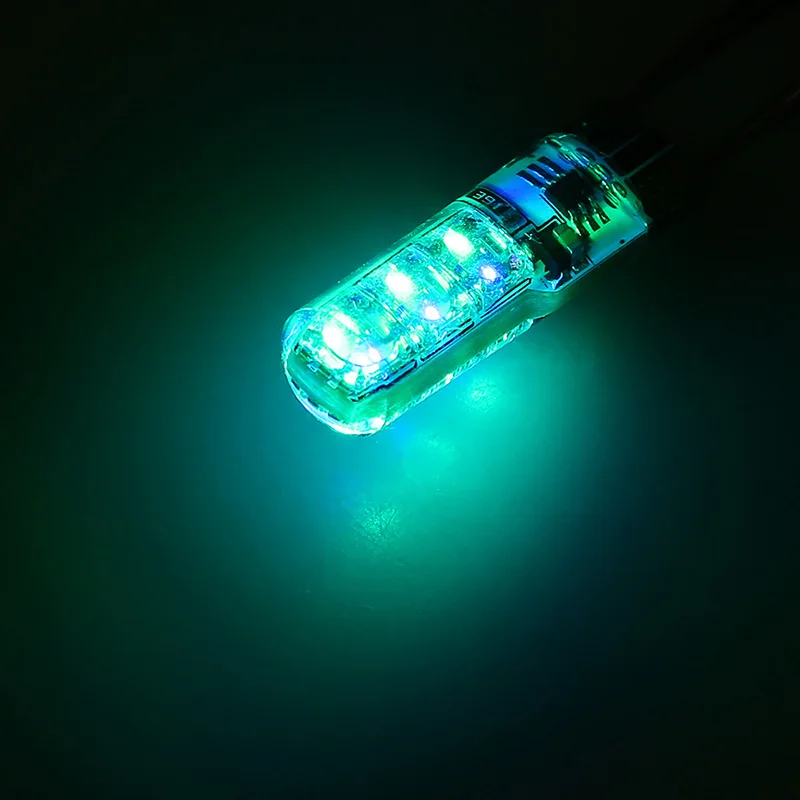 Posbay силиконовый RGB светодиодный T10 автомобильный клиновидный боковой светильник