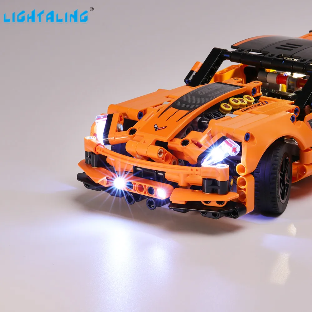 Светильник aling Led светильник набор для серии Technic Chevrolet Corvette ZR1 строительные блоки светильник комплект совместим с 42093