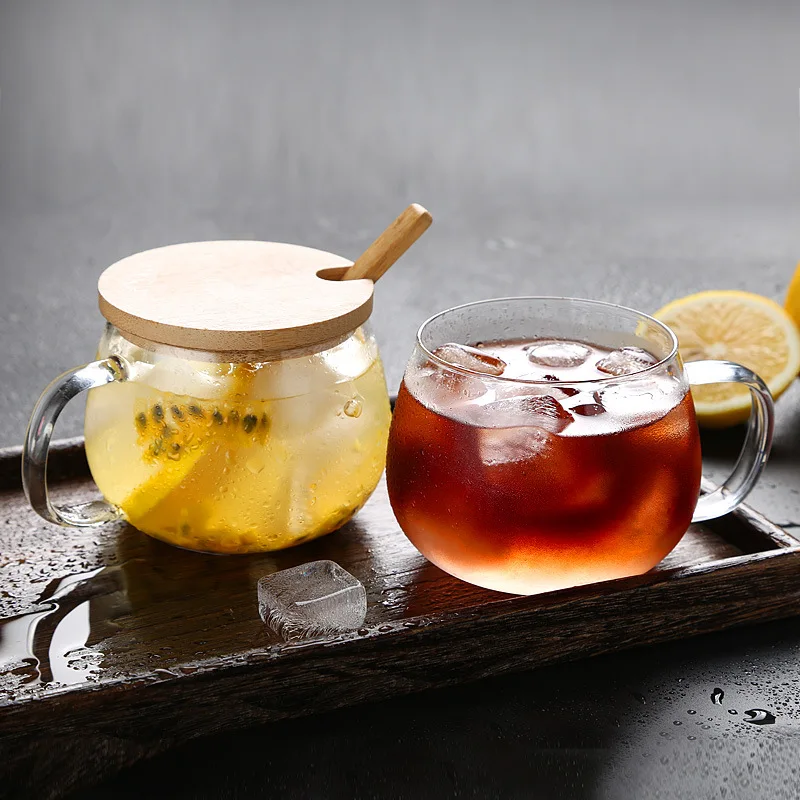 Стакан для завтрака с деревянной ручкой и ложкой 250 мл | Дом сад