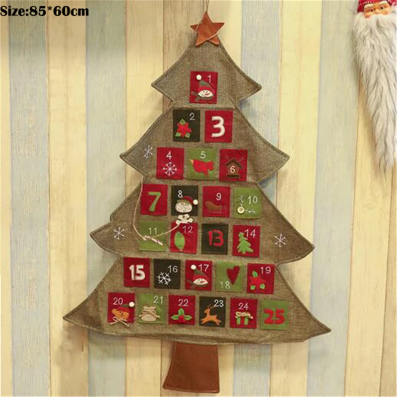 

2020 New Christmas Advent Calendar Craft Santa Claus Snowman Hanging Decor Christmas Pendant Ornament