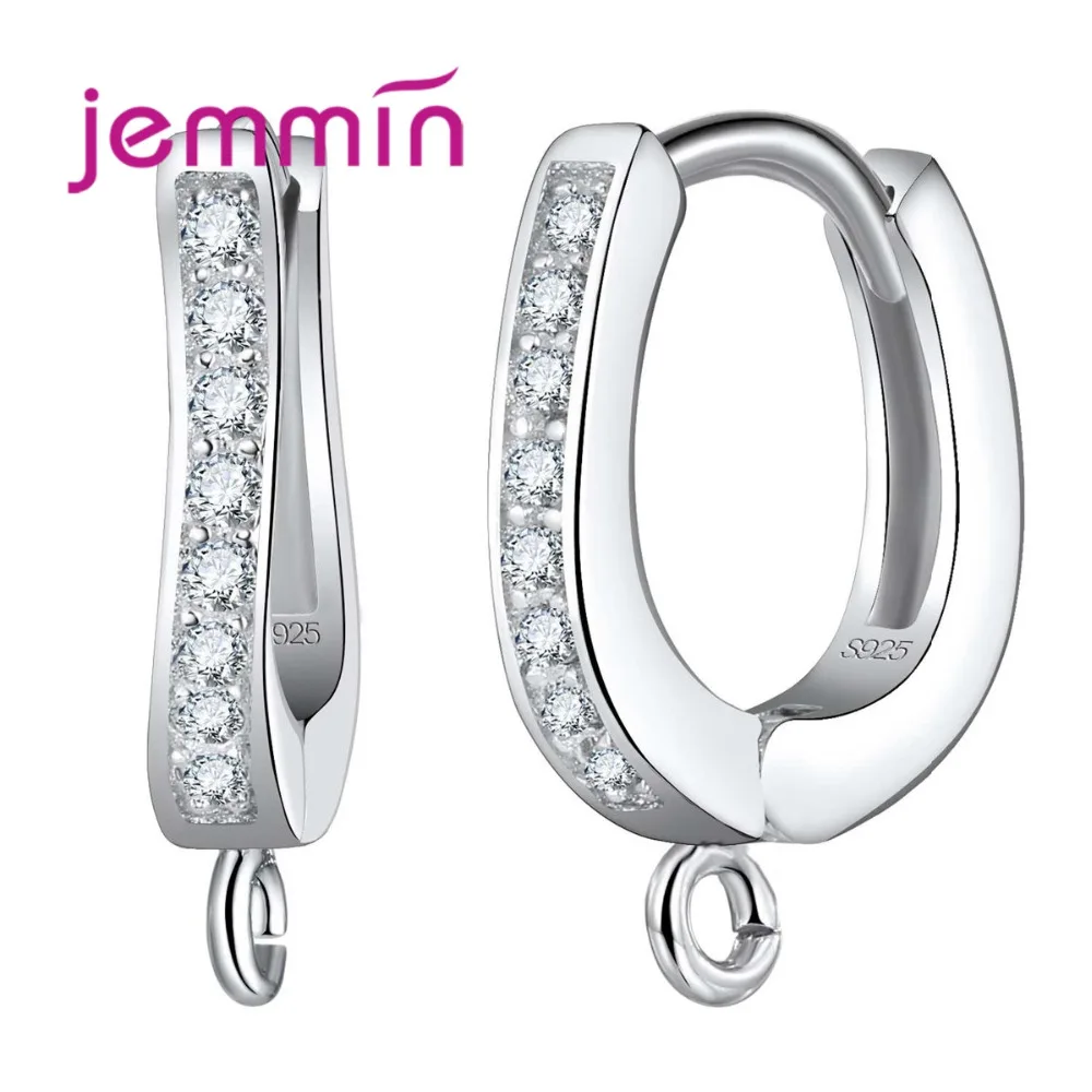 Женские серьги кольца из серебра 925 пробы с кристаллами|hoop earrings|earrings fashionearrings earring