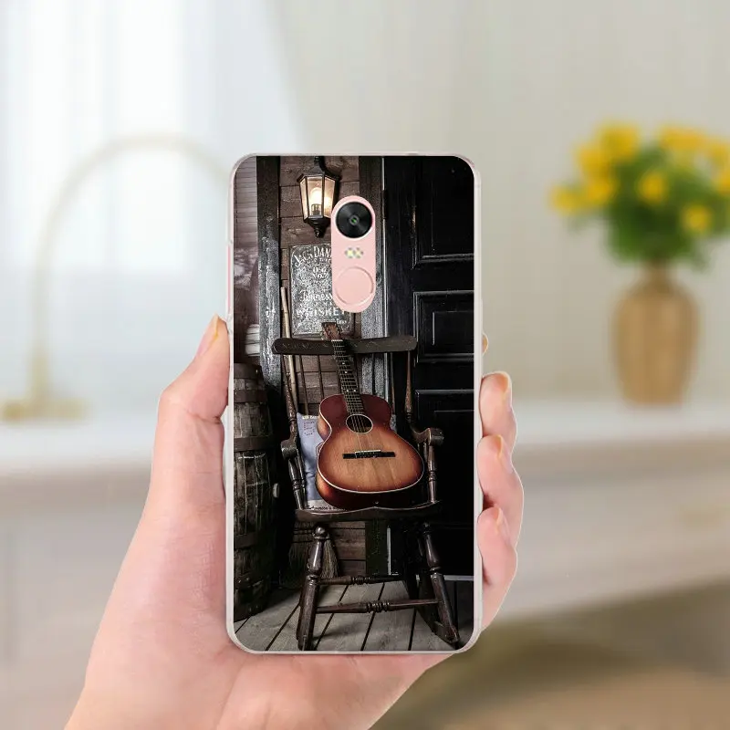 Мягкий силиконовый чехол для телефона из ТПУ с надписью Love Guitar Music Xiaomi Redmi Mi Note 4X2 3