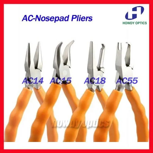 

Quality Glasses AC Nosepad Plier Anti-slip Rubber Handle Eyeglass Plier AC14 AC15 AC18 AC55