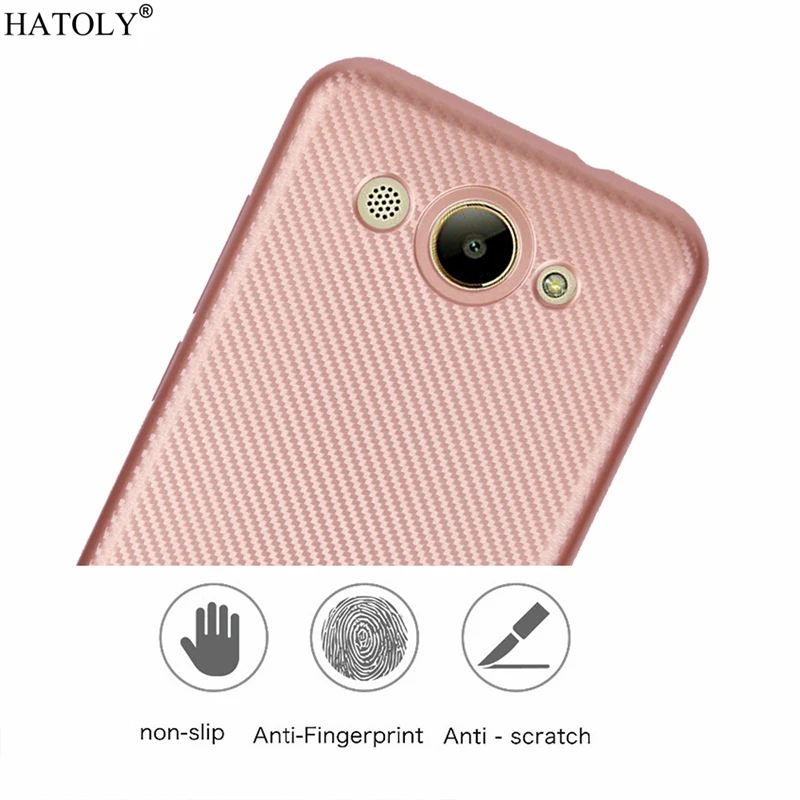 HATOLY For Fundas Huawei Y3 2017 Case Y5 Lite Ultra-thin Soft TPU Carbon Fiber Back Cover for CRO-L22 |