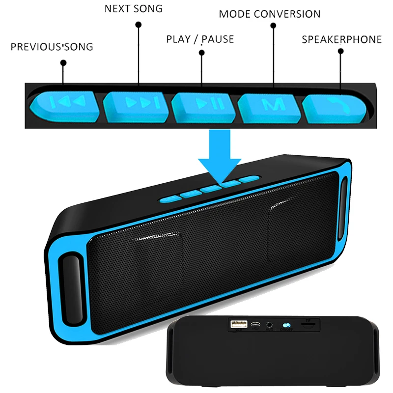 LIGE портативная Bluetooth колонка Портативная Беспроводная Громкая звуковая система
