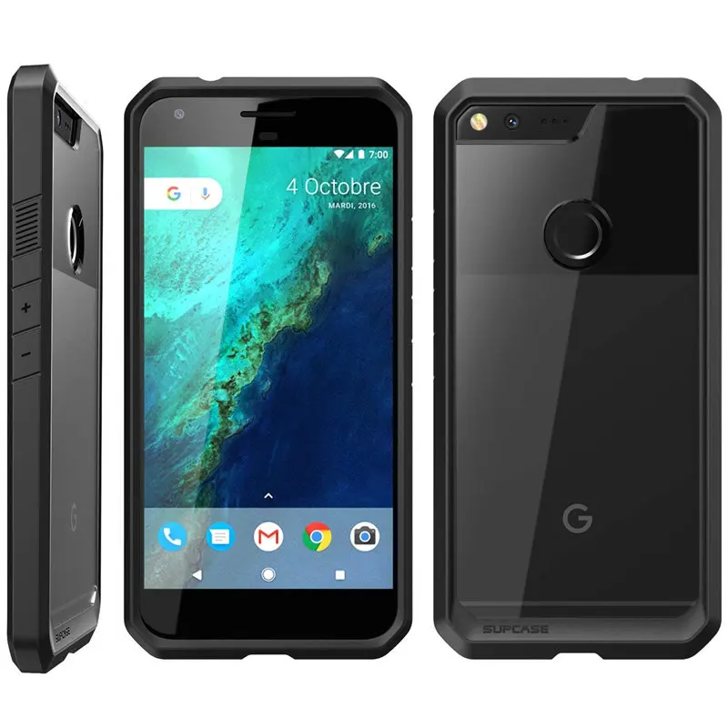 SUP чехол для Google Pixel XL чехол( выпуск) UB серии премиум Гибридный ТПУ бампер+ PC Прозрачный задний Чехол защитный чехол - Цвет: Black