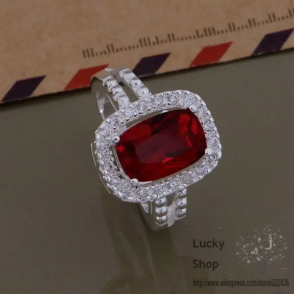 Серебряное кольцо AR708 925 пробы модные ювелирные изделия из серебра яркий красный