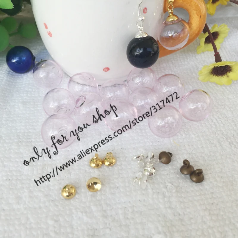 30 компл./лот Розовый стеклянный шар пузырь с крышкой набор стеклянная бутылка DIY