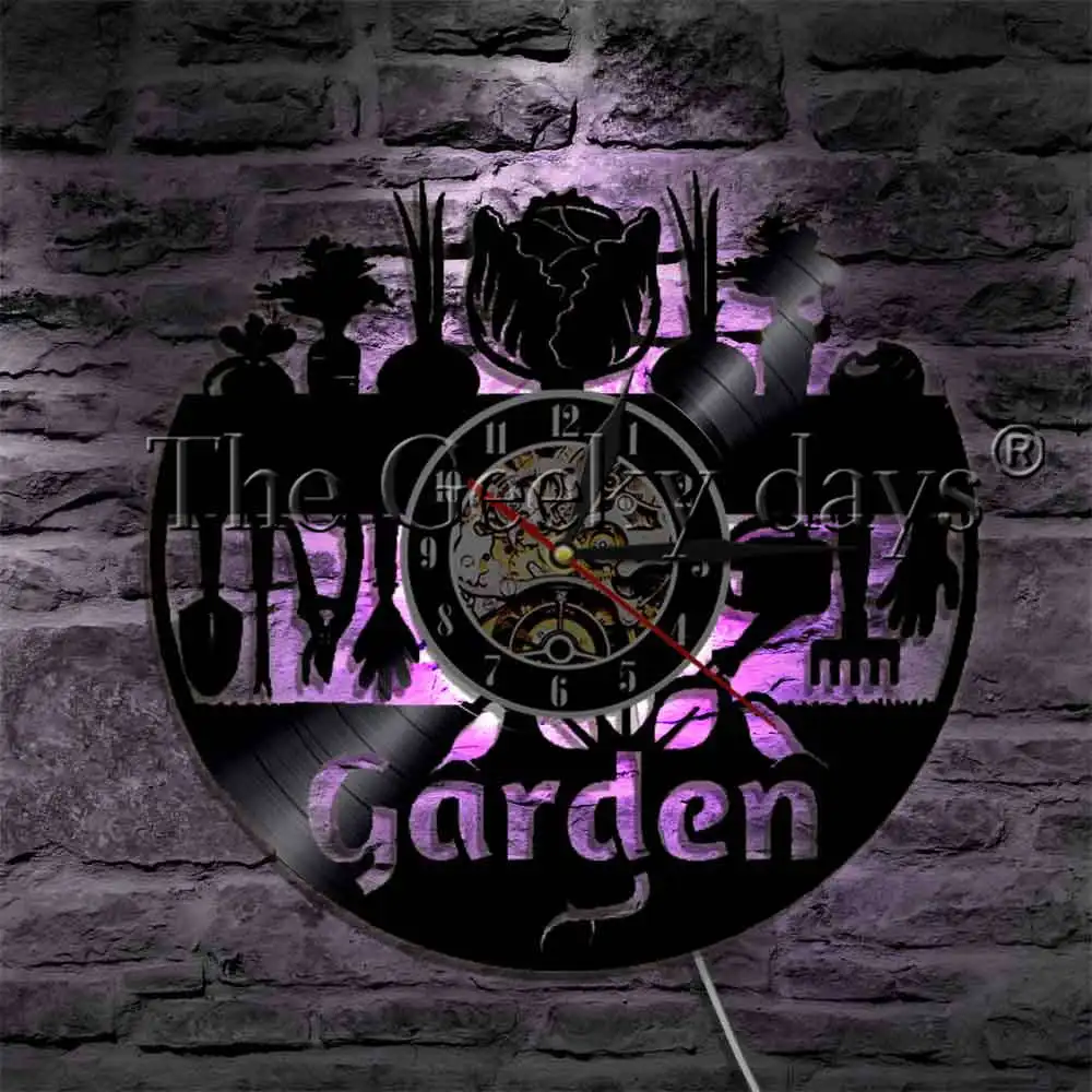 Настенные часы для сада Креативный светодиодный светильник домашнего декора с