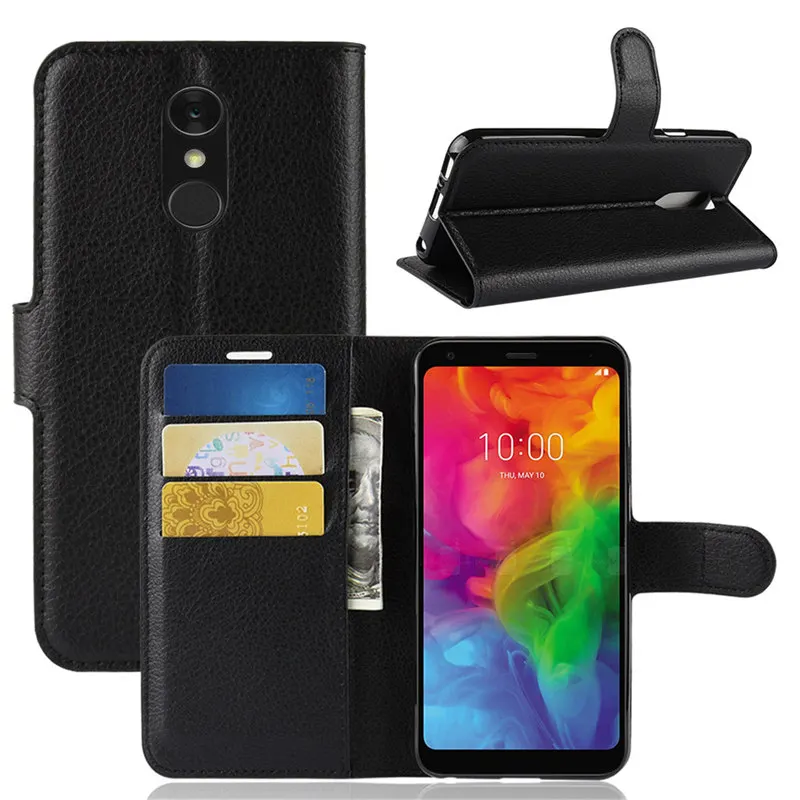 Для LG Q7 чехол из искусственной кожи с Antishock защиты Функция Держатель
