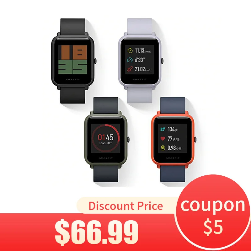 Оригинальные часы Xiaomi AMAZFIT Bip Youth Edition Смарт gps Bluetooth 4 0 монитор сердечного ритма