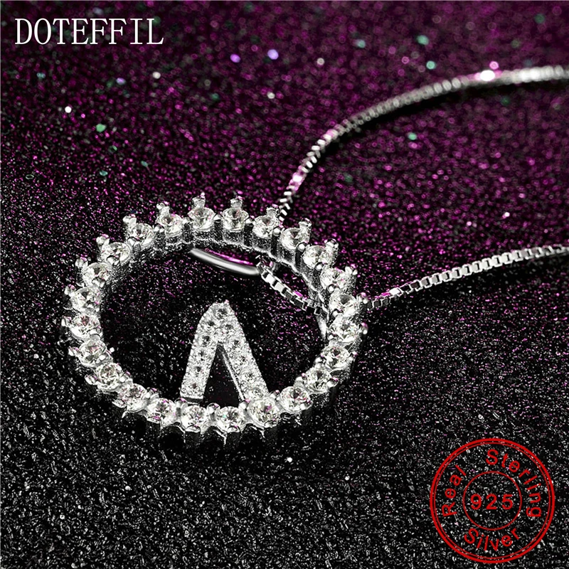 2020 Real 925 Sterling Silver Clock Necklaces CZ Pendant for Women Party Jewelry Charm 18 inches Box Chain Necklace | Украшения и