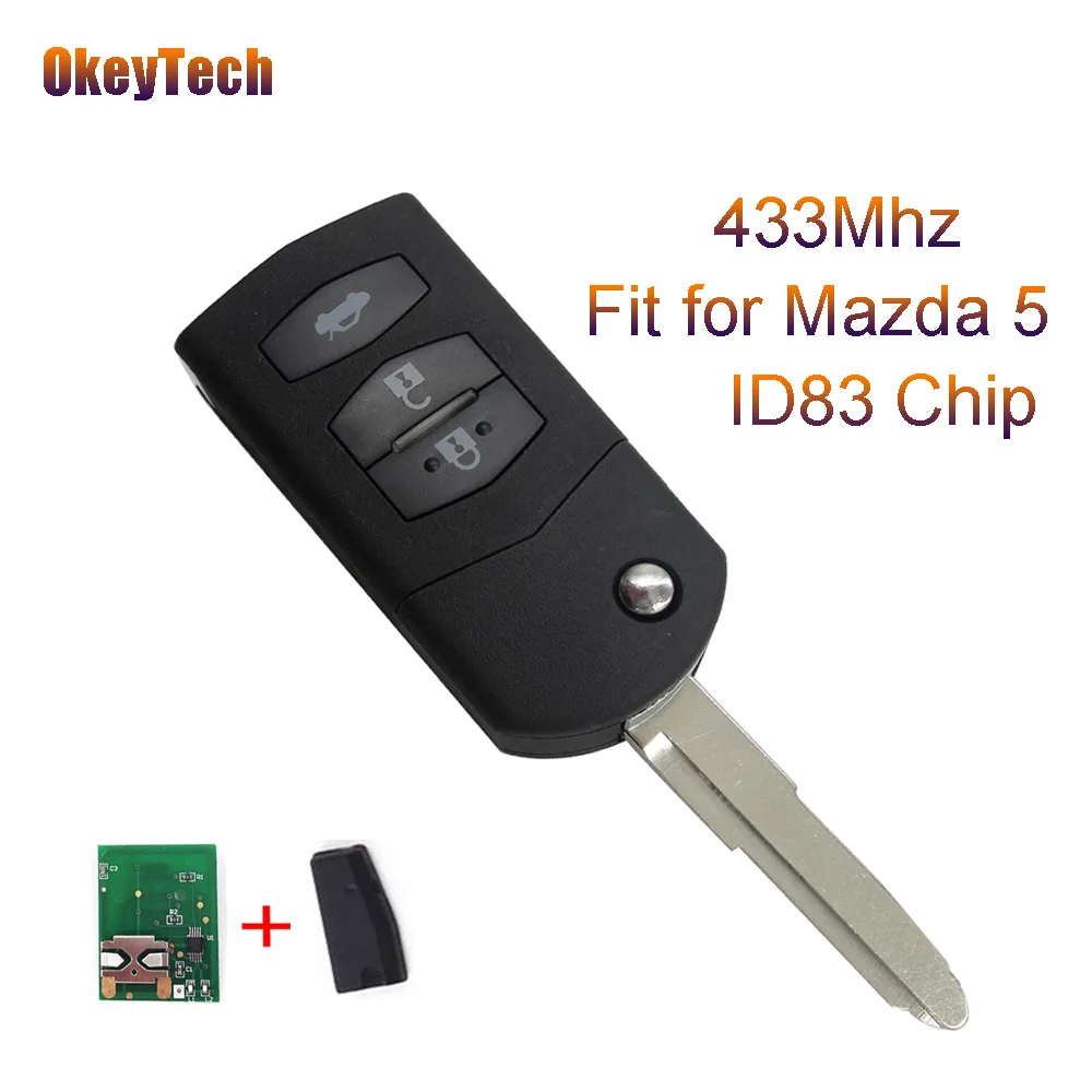 OkeyTech 3 кнопки 433 МГц 83 Чип дистанционного ключа флип складной авто ключ фоб