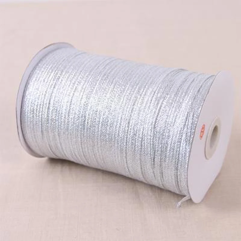

795Meters/Roll 3MM Wide Silver Gold Onion Ribbon Chrismas Wedding Decoration Wrap Onion Fabric Ribbons Handmade DIY Accessories