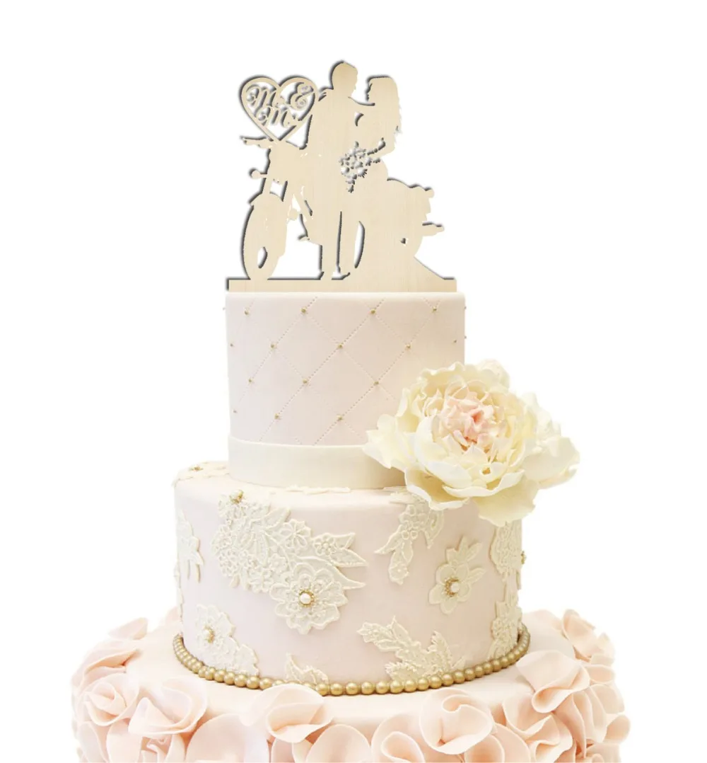 Топпер для свадебного торта на мотоцикл невесты и жениха персонализированное