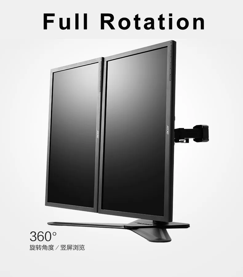 Loctek D2D настольная подставка 1"-30" двойной монитор держатель полный движения светодиодный ЖК-компьютер кронштейн Макс. Загрузка 10 кг каждая головка