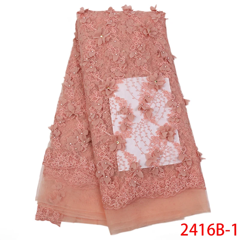 Высококачественная Тюлевая кружевная ткань с объемными цветами африканские