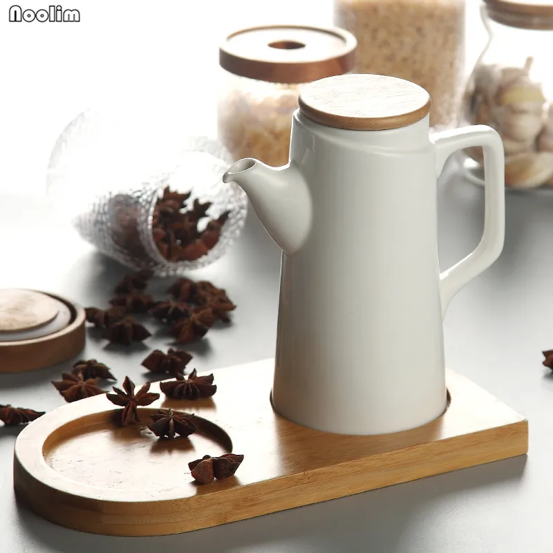 Керамический простой герметичный соевый соус бутылка масло с уксусом набор