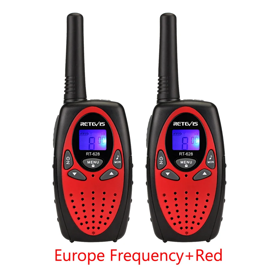 2 шт. Retevis RT628 игрушка портативная рация мини детское радио 0,5 Вт PMR PMR446 FRS/GMRS 8/22CH VOX дети 2 способ радио рождественский подарок - Цвет: EU Freq and Red