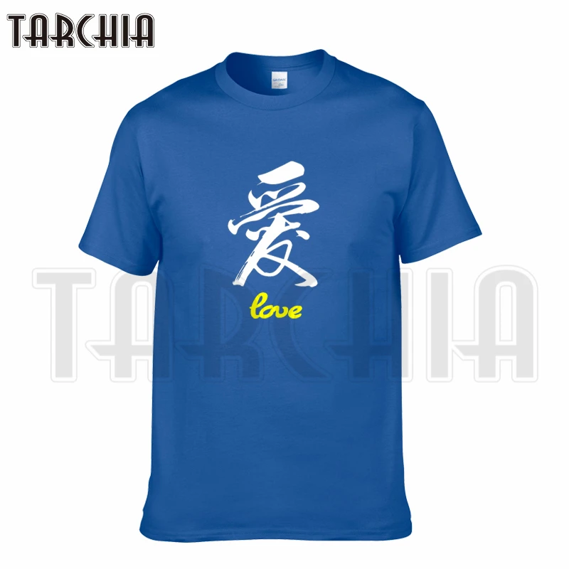 Футболка TARCHIA мужская с надписью Love хлопок короткий рукав Повседневная модная