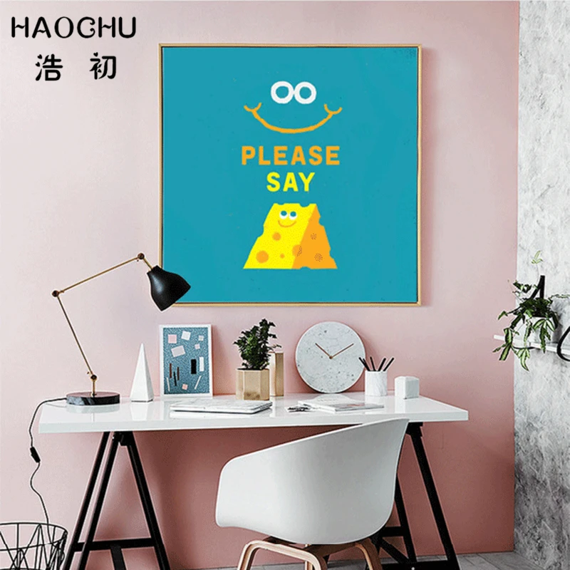 HAOCHU современный корейский смайлик геометрический алмаз декоративная картина